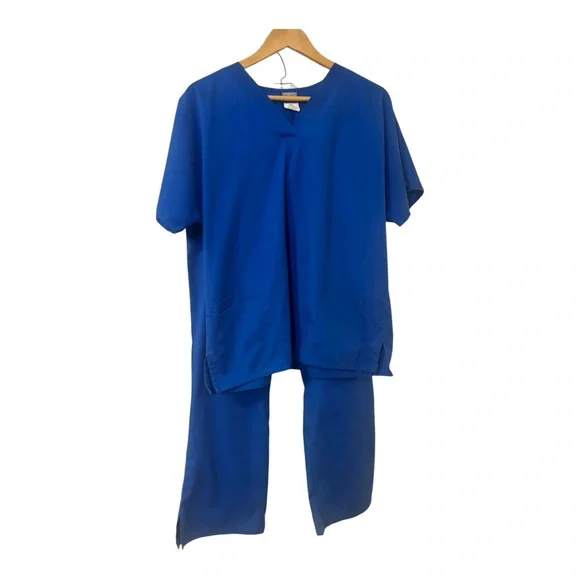 Cherokee Authentic Workwear Scrubs 2 Piece Set Royal Blue Uniform Size M - Picture 2 of 13